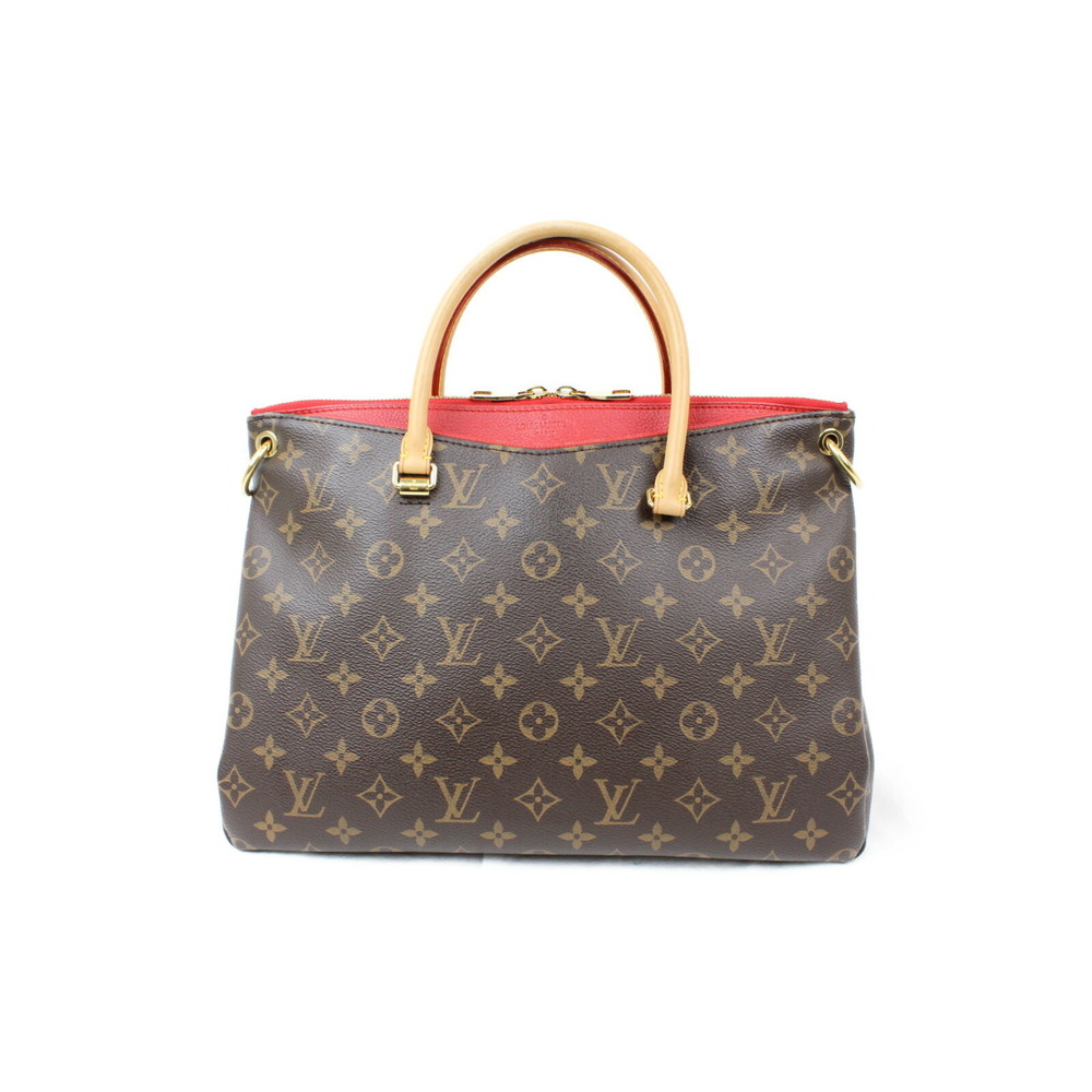Louis Vuitton Pallas Cerise Monogram Canvas Calfskin Leather Handbag Shoulder